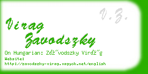 virag zavodszky business card